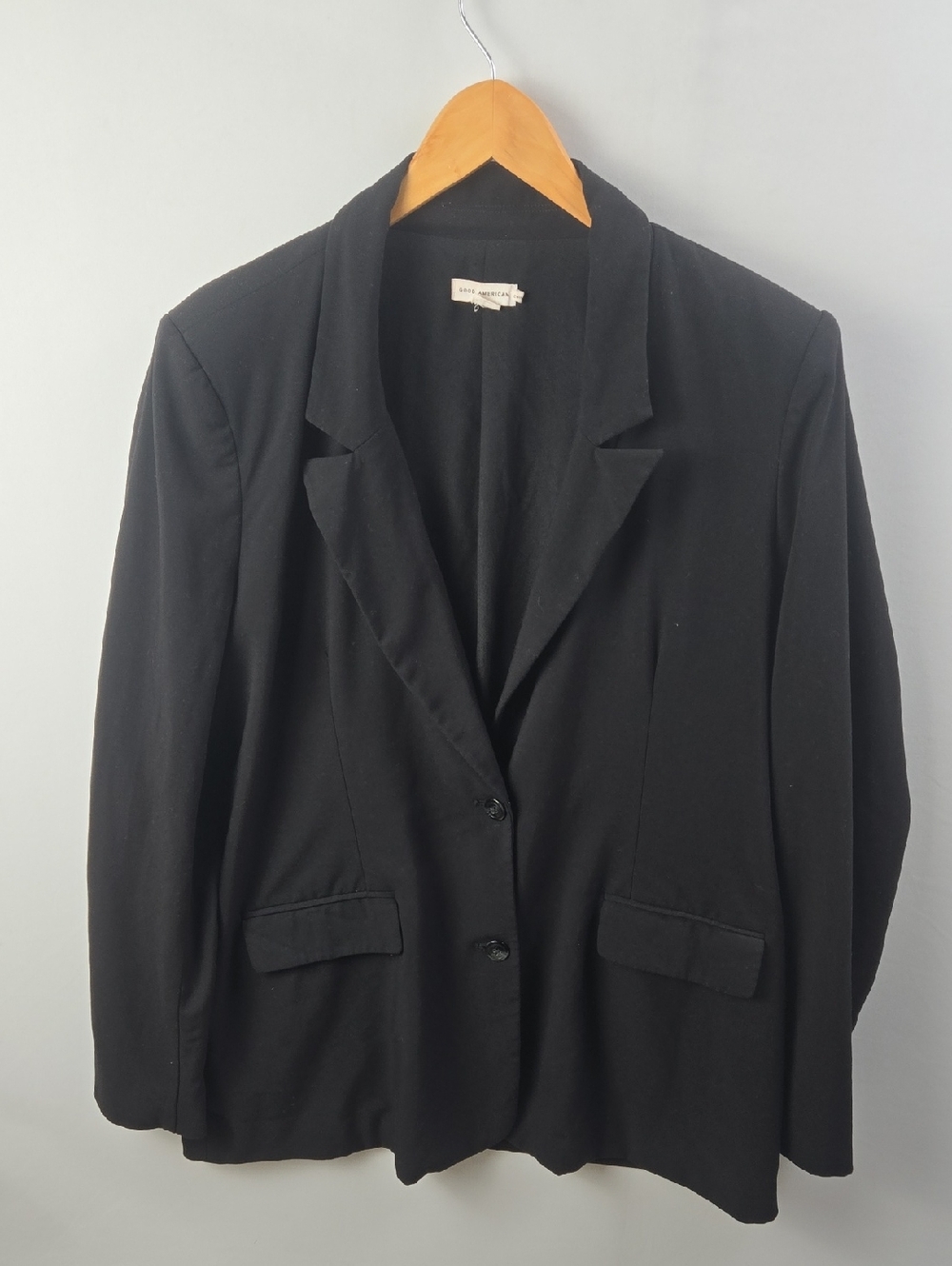 Good American Oversize Suiting Classic Black Women's Blazer - XL Euro Boho Chic